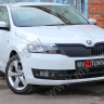 Накладки на фары (реснички) короткие var №1 для Skoda Rapid (2012-2017) купить недорого с доставкой в Барнаул