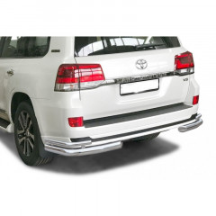 Защита заднего бампера «Уголки двойные» (d76) для Toyota Land Cruiser 200 Executive Lounge (2018-н.в.)(Окрашенное)